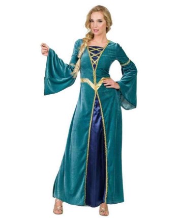DISFRAZ DE PRINCESA MEDIEVAL VERDE PARA MUJER