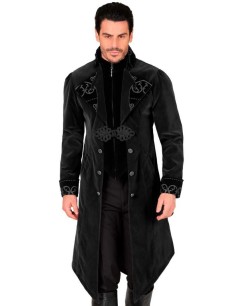 ABRIGO DELUXE NEGRO CON EFECTO CHALECO PARA HOMBRE