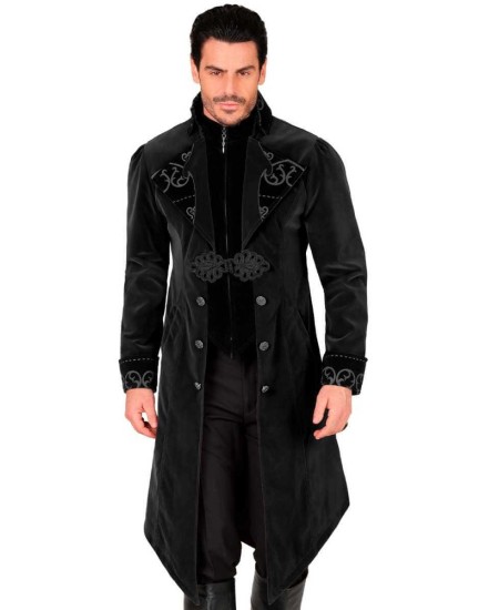 ABRIGO DELUXE NEGRO CON EFECTO CHALECO PARA HOMBRE