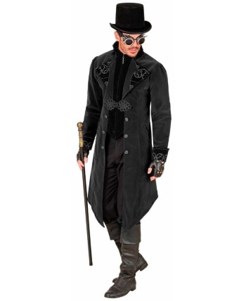 ABRIGO DELUXE NEGRO CON EFECTO CHALECO PARA HOMBRE
