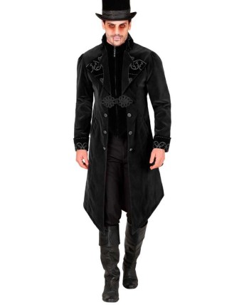 ABRIGO DELUXE NEGRO CON EFECTO CHALECO PARA HOMBRE