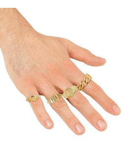 ANILLO DORADO RAPERO 4 UNIDADES 2