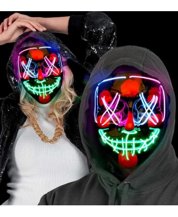 CARETA CON LUZ DE COLORES LA PURGA