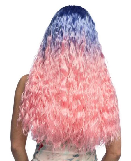 PELUCA RIZADA BICOLOR ROSA Y LILA