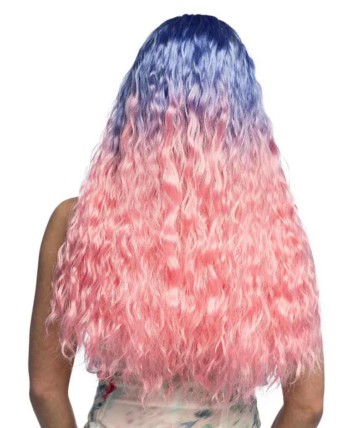 PELUCA RIZADA BICOLOR ROSA Y LILA