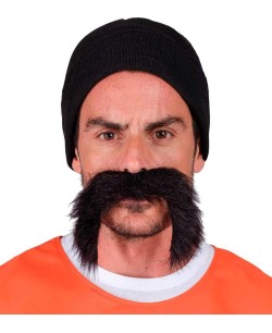 GORRO NEGRO Y BIGOTE NEGRO MAXI 2