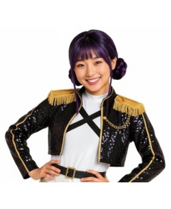 PELUCA K-POP ZOEY NEGRA Y MORADA PARA ADULTO