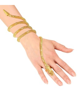 PULSERA CON ANILLO SERPIENTE EGIPCIA DORADA