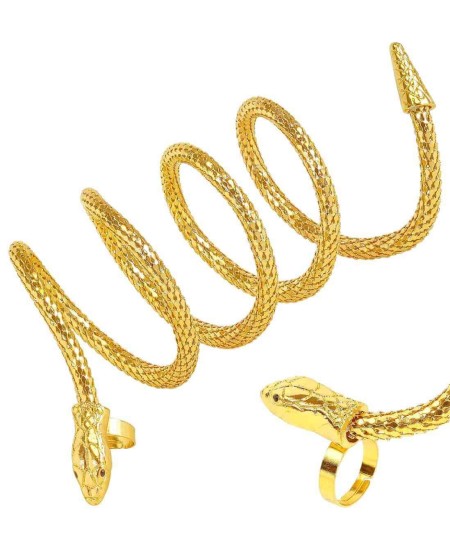 PULSERA CON ANILLO SERPIENTE EGIPCIA DORADA