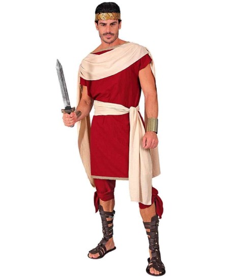DISFRAZ DE ROMANO TOGA ROJA PARA HOMBRE