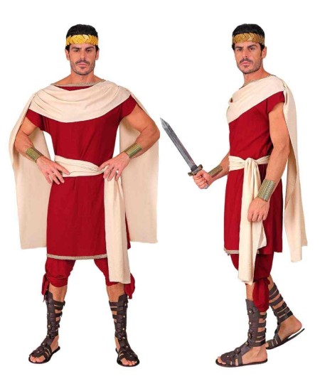 DISFRAZ DE ROMANO TOGA ROJA PARA HOMBRE