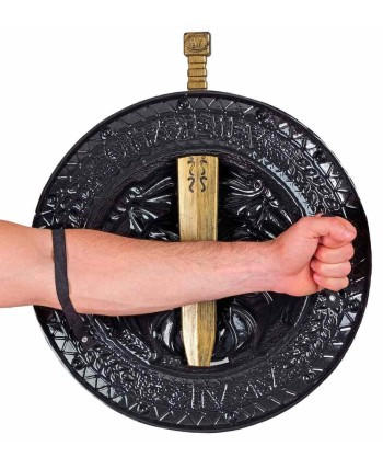 ESCUDO Y ESPADA GLADIADOR ROMANO LEON
