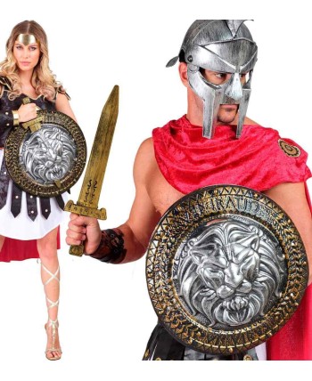 ESCUDO Y ESPADA GLADIADOR ROMANO LEON
