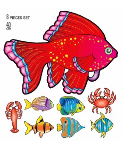 DECORACION SILUETAS PECES Y LANGOSTAS