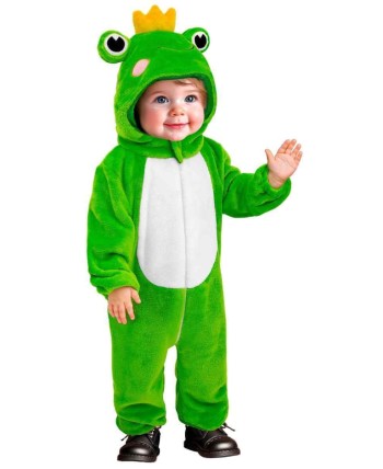 DISFRAZ DE RANA CON CORONA BEBE