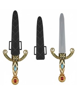 PUÑAL CON  PIEDRAS  Y FUNDA NEGRA