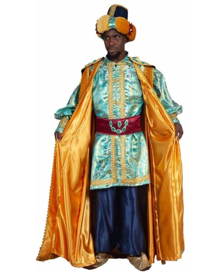 TRAJE REY BALTASAR DORADO Y TURQUESA PARA HOMBRE