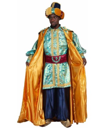 TRAJE REY BALTASAR DORADO Y TURQUESA