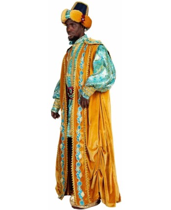 TRAJE REY BALTASAR DORADO Y TURQUESA PARA HOMBRE