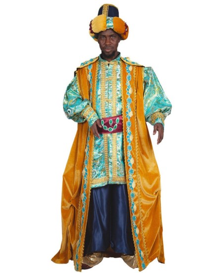 TRAJE REY BALTASAR DORADO Y TURQUESA PARA HOMBRE