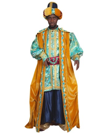 TRAJE REY BALTASAR DORADO Y TURQUESA PARA HOMBRE