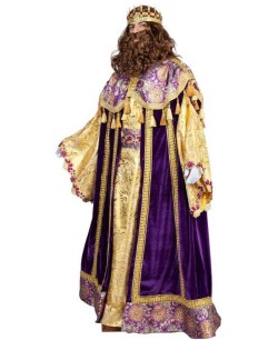 TRAJE GASPAR DORADO Y MORADO