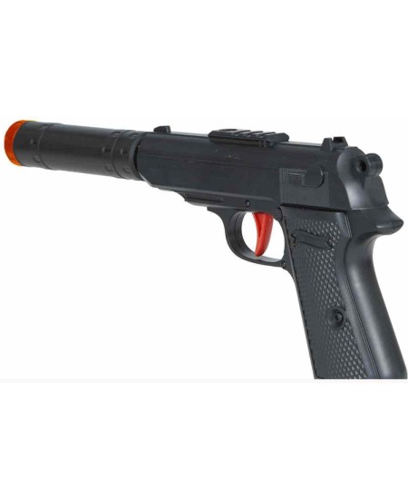 PISTOLA CON SILENCIADOR NEGRA