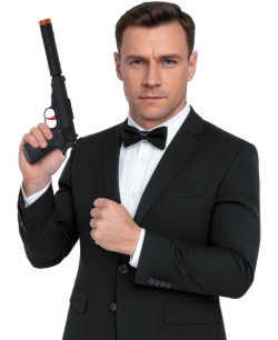 PISTOLA CON SILENCIADOR NEGRA