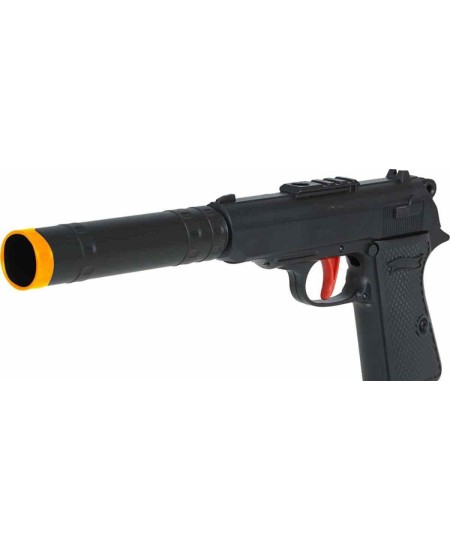 PISTOLA CON SILENCIADOR NEGRA