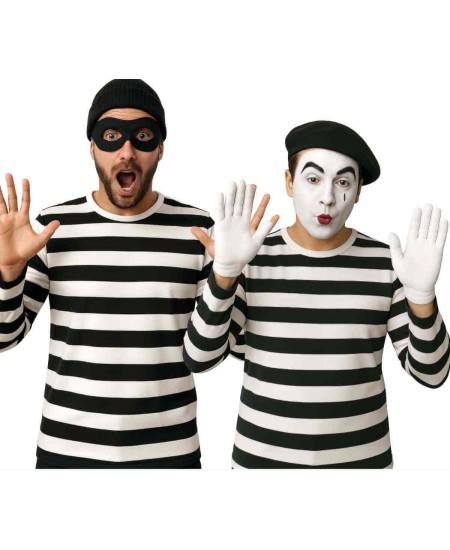 CAMISETA RAYAS BLANCAS Y NEGRA HOMBRE