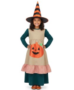 DISFRAZ DE BRUJA CALABAZA PARA NIÑA