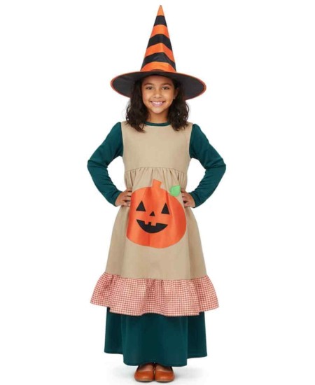 DISFRAZ DE BRUJA CALABAZA PARA NIÑA