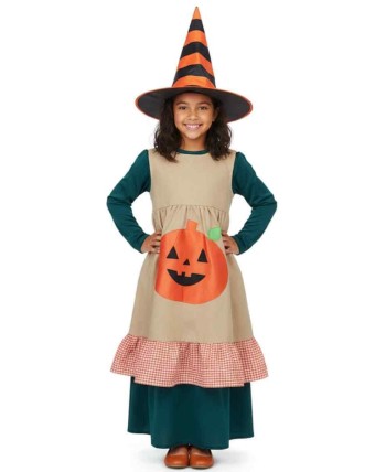 DISFRAZ DE BRUJA CALABAZA PARA NIÑA