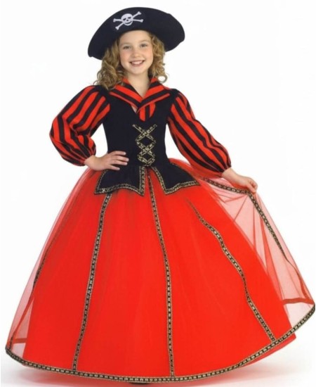 DISFRAZ DE CORSARIA VESTIDO ROJO PARA NIÑA