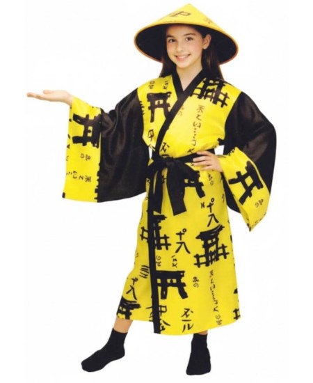 DISFRAZ DE CHINA AMARILLO PARA NIÑA