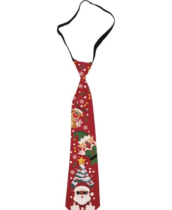 CORBATA DE NAVIDAD ROJA PAPA NOEL MUSICAL