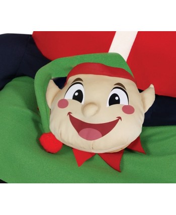 DISFRAZ DE ELFO A HOMBROS PAPA NOEL