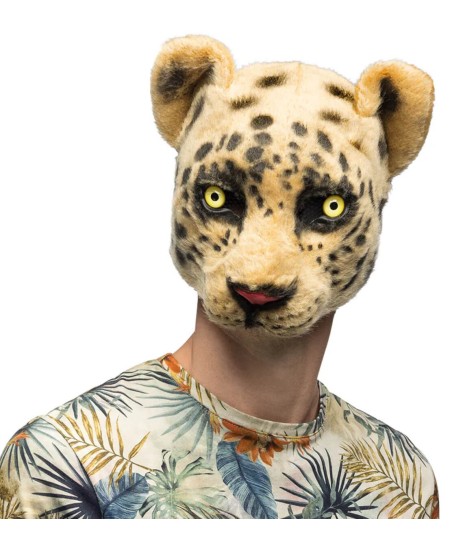 CARETA LEOPARDO PELUCHE CON GOMA
