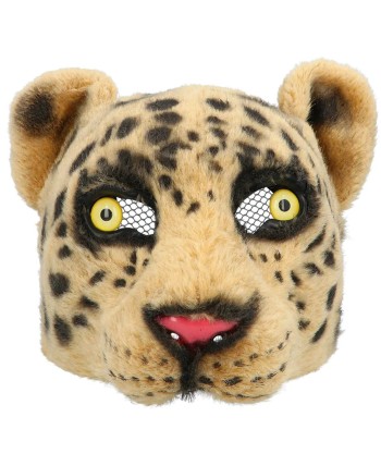 CARETA LEOPARDO PELUCHE CON GOMA
