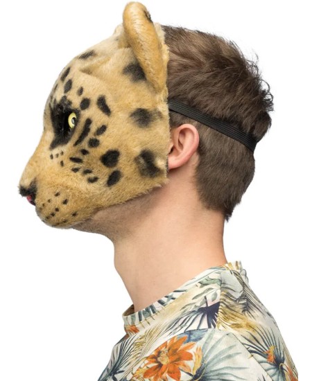 CARETA LEOPARDO PELUCHE CON GOMA