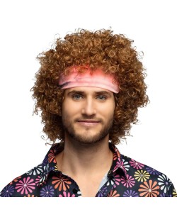 PELUCA RIZADA CASTAÑA AÑOS 80