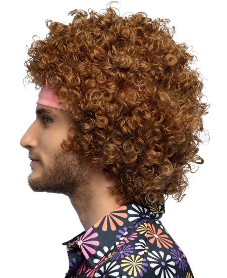 PELUCA RIZADA CASTAÑA AÑOS 80