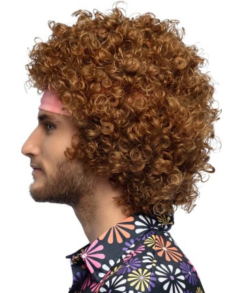 PELUCA RIZADA CASTAÑA AÑOS 80