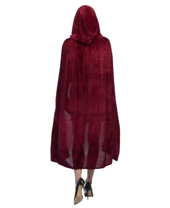 CAPA DE TERCIOPELO GRANATE CON CAPUCHA