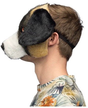 CARETA PERRO PELUCHE CON GOMA