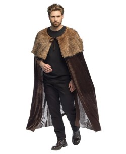 CAPA VIKINGO MARRON CON PELO