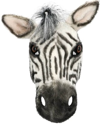 CARETA CEBRA PELUCHE CON GOMA