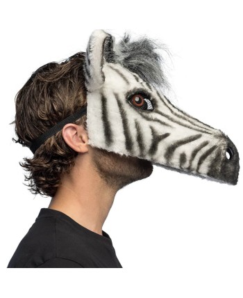 CARETA CEBRA PELUCHE CON GOMA