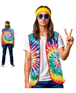 CHALECO HIPPIE ADULTO MULTICOLOR
