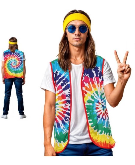 CHALECO HIPPIE ADULTO MULTICOLOR